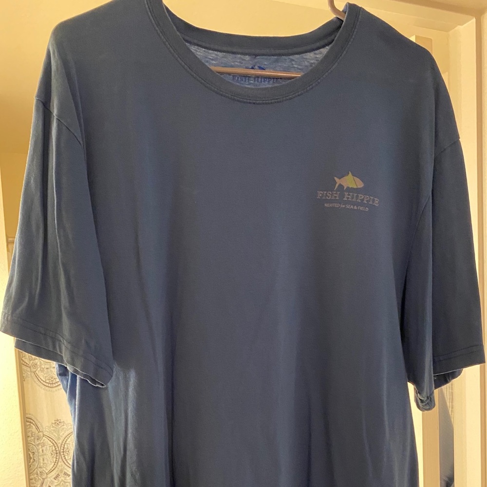 Fish Hippie Men’s Tshirt - Size XL - Slate Blue